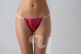 Трусики бикини женские из спанбонда, 44-48, бордовый, 25 шт/упк "Чистовье"