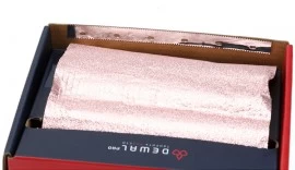 Фольга DEWAL с тиснением в коробке, розовая, 100м,15 мкм 