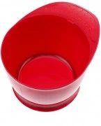 Чаша для краски DEWAL, красная , с ручкой, с прорезиненной вставкой 320мл T-21red