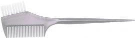 Кисть для окрашивания DEWAL, серая, с расческой , с белой прямой щетиной, узкая 45мм JPP049M-1 grey