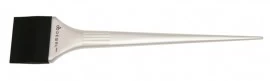 Кисть-лопатка DEWAL для окрашивания корней, силиконовая, черная с белой ручкой, узкая 44мм JPP147