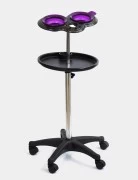 Тележка парикмахерская для колориста с 2-мя чашами и подставкой (Фиолетовый) Z0504-3